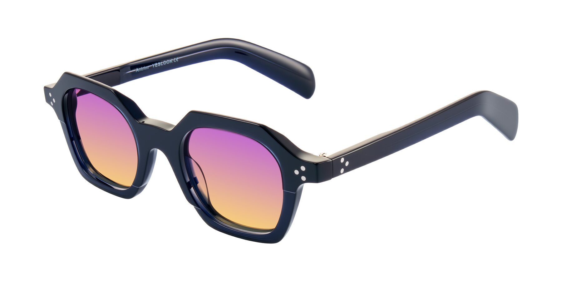 Angle of Antrim in Dark Black Blue with Purple / Yellow Gradient Lenses