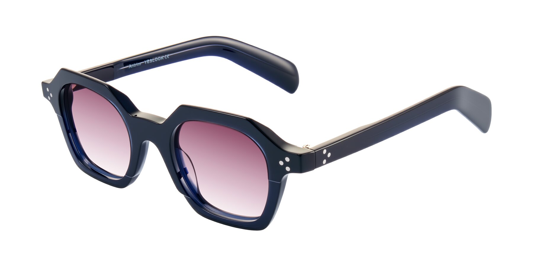 Angle of Antrim in Dark Black Blue with Wine Gradient Lenses