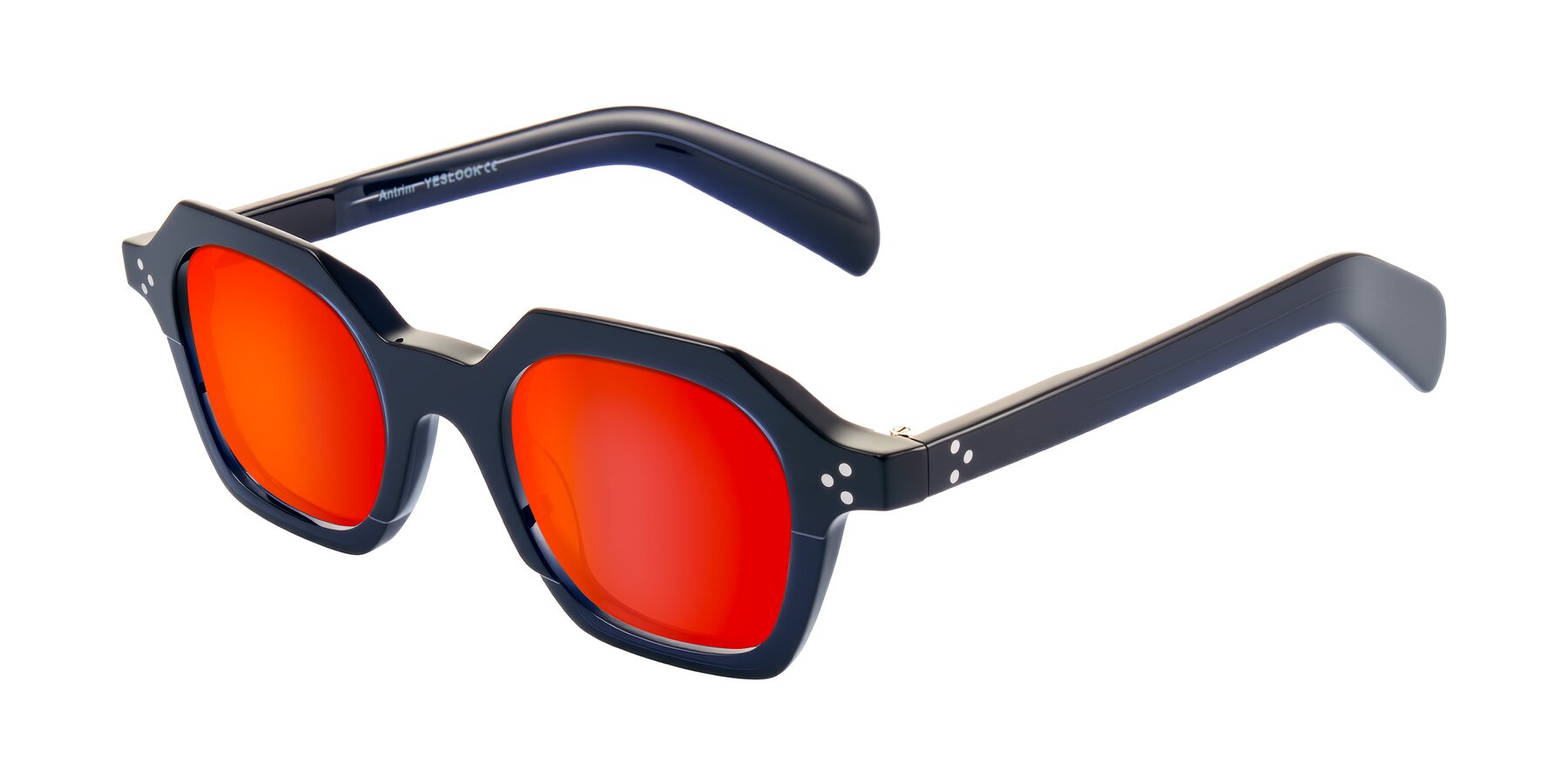 Angle of Antrim in Dark Black Blue with Red Gold Mirrored Lenses