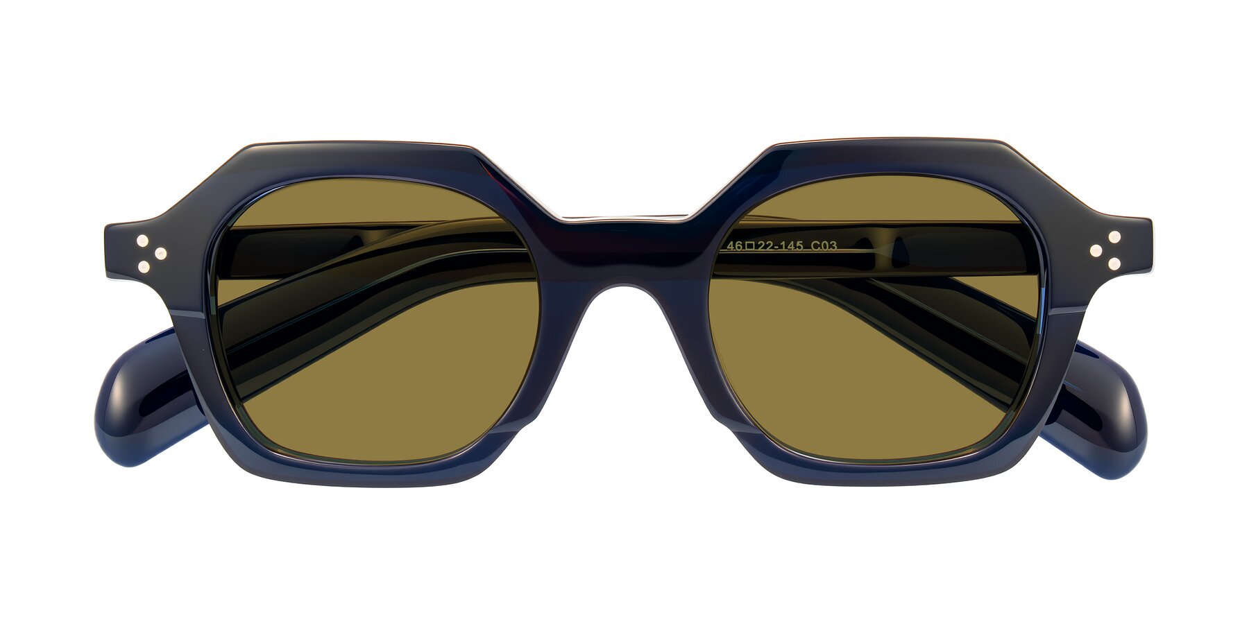Folded Front of Antrim in Dark Black Blue with Brown Polarized Lenses