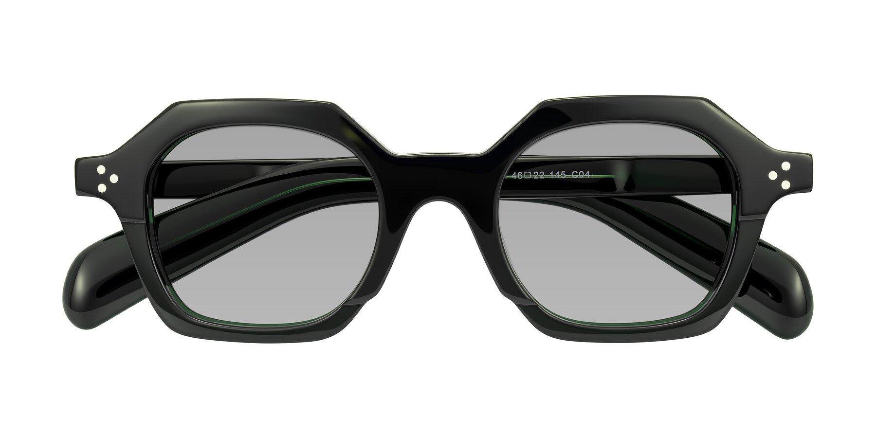 Folded Front of Antrim in Dark Black Green with Light Gray Tinted Lenses