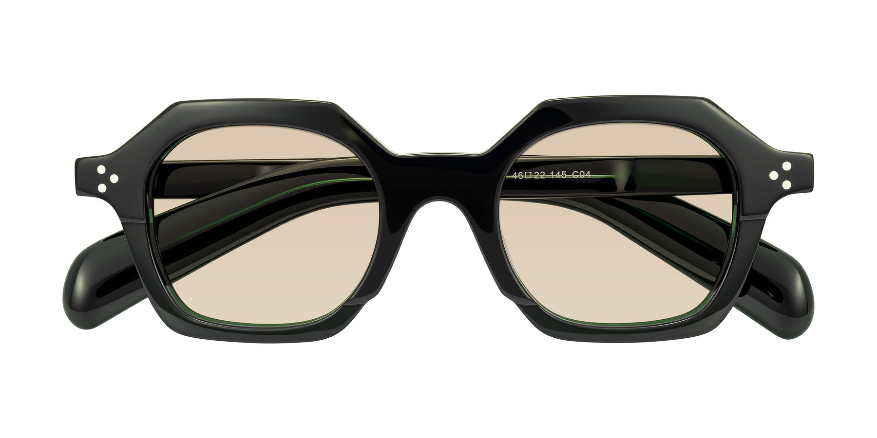 Folded Front of Antrim in Dark Black Green with Light Brown Tinted Lenses