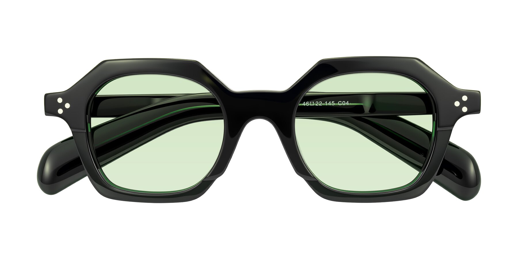 Folded Front of Antrim in Dark Black Green with Light Green Tinted Lenses