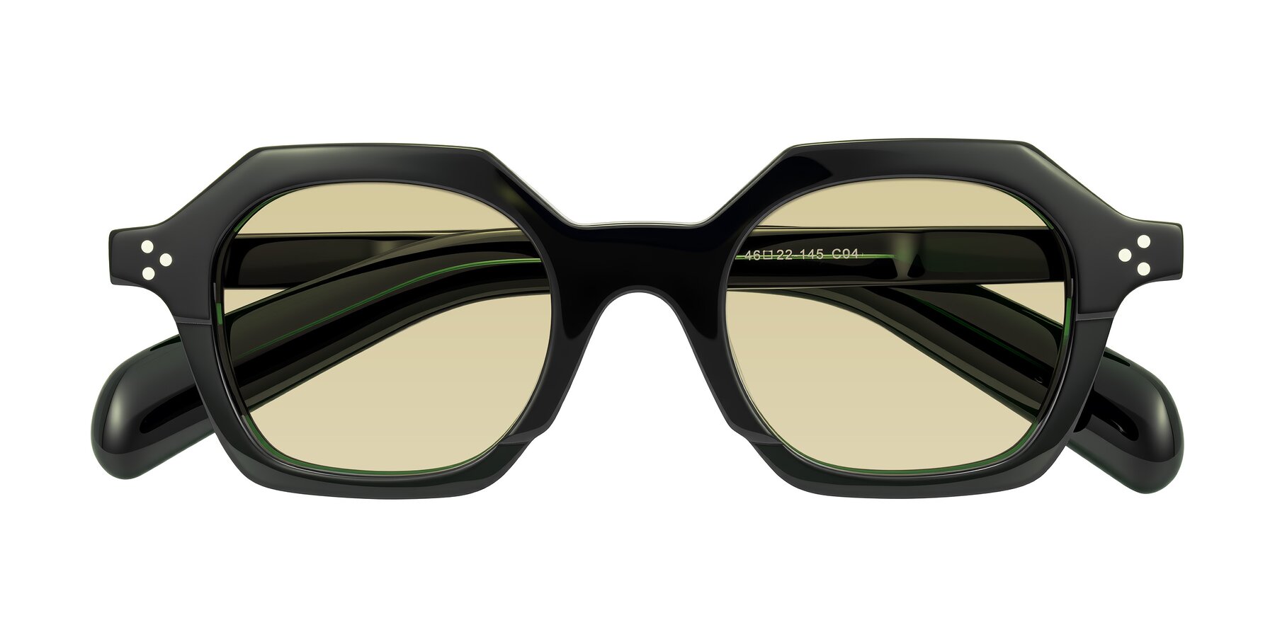 Folded Front of Antrim in Dark Black Green with Light Champagne Tinted Lenses