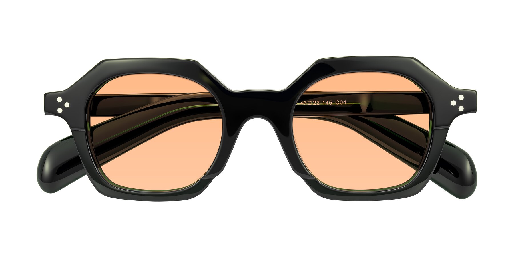 Folded Front of Antrim in Dark Black Green with Light Orange Tinted Lenses