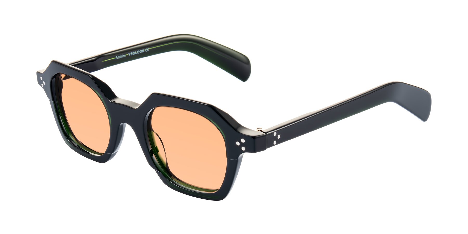 Angle of Antrim in Dark Black Green with Light Orange Tinted Lenses