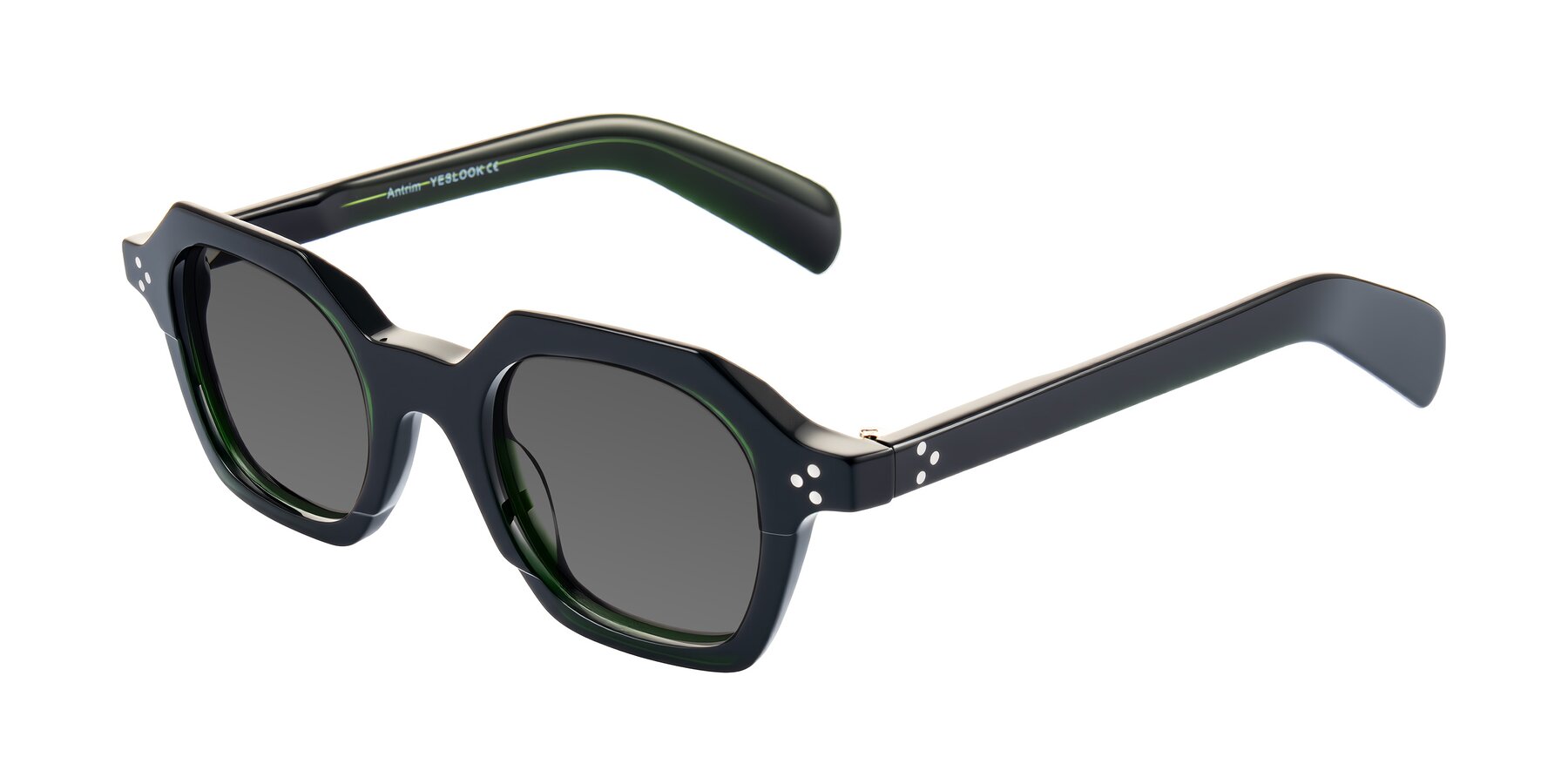 Angle of Antrim in Dark Black Green with Medium Gray Tinted Lenses
