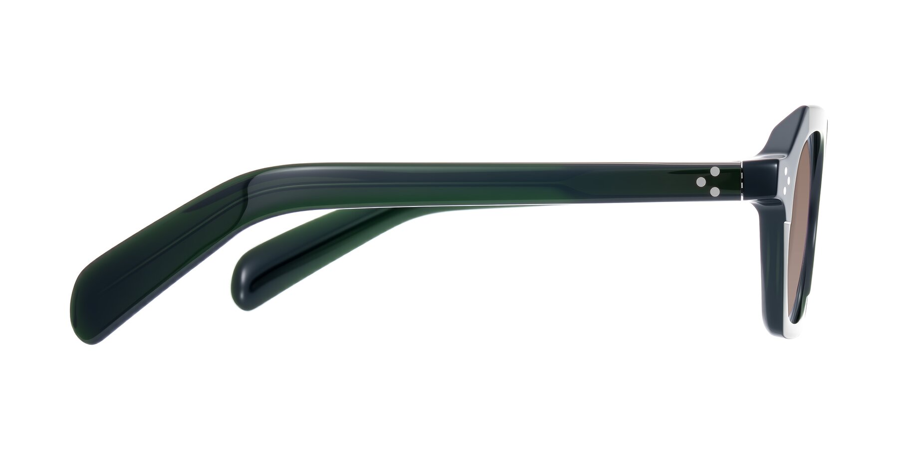 Side of Antrim in Dark Black Green with Medium Brown Tinted Lenses