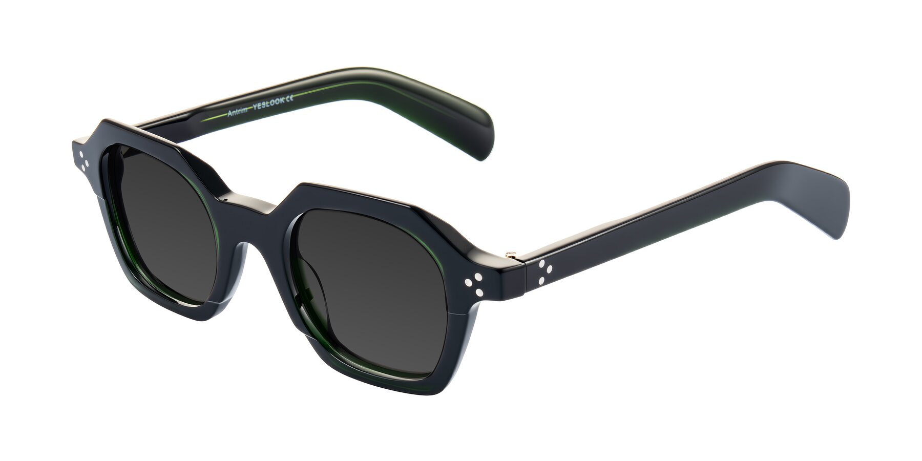 Angle of Antrim in Dark Black Green with Gray Tinted Lenses