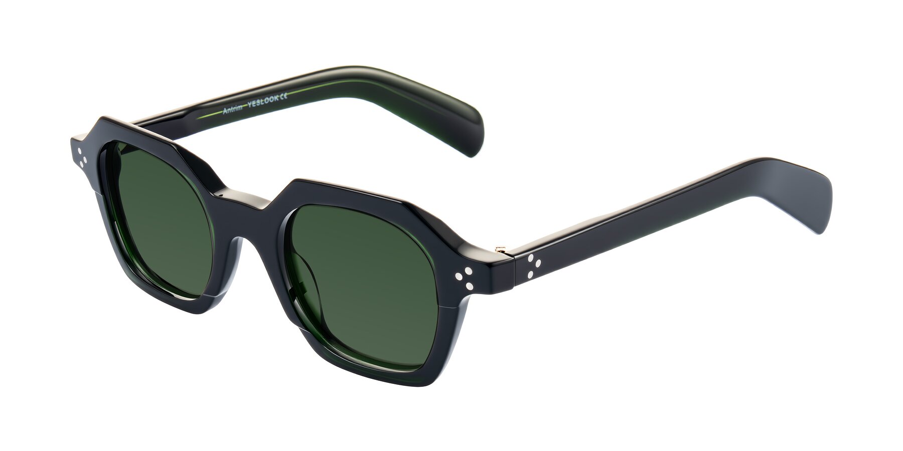 Angle of Antrim in Dark Black Green with Green Tinted Lenses