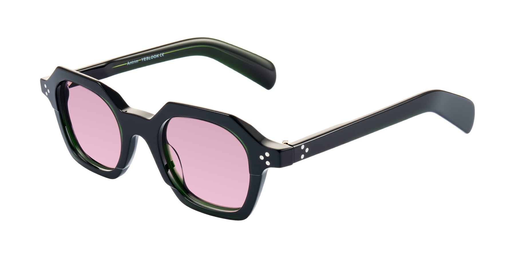 Angle of Antrim in Dark Black Green with Light Wine Tinted Lenses