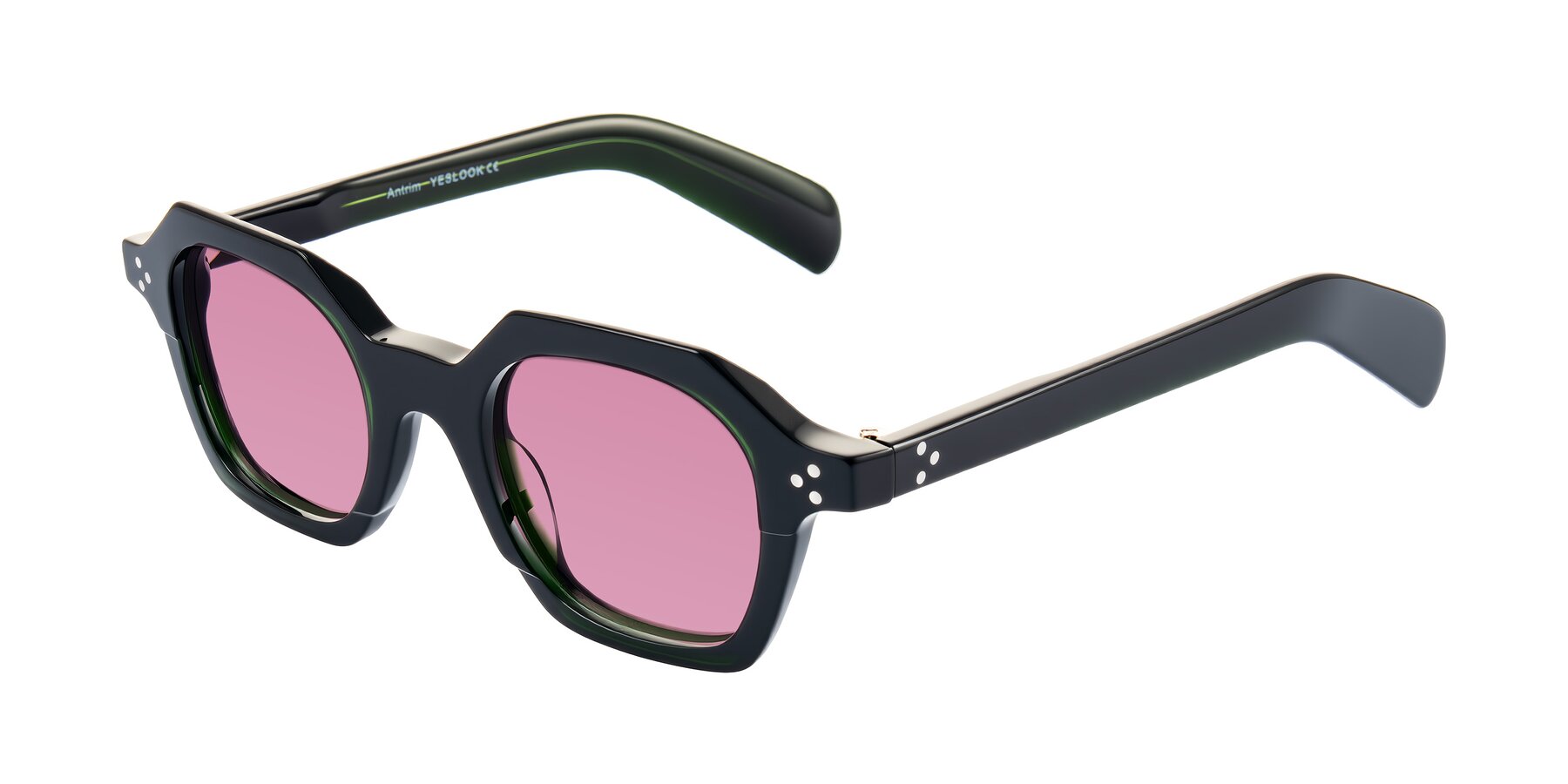 Angle of Antrim in Dark Black Green with Medium Wine Tinted Lenses