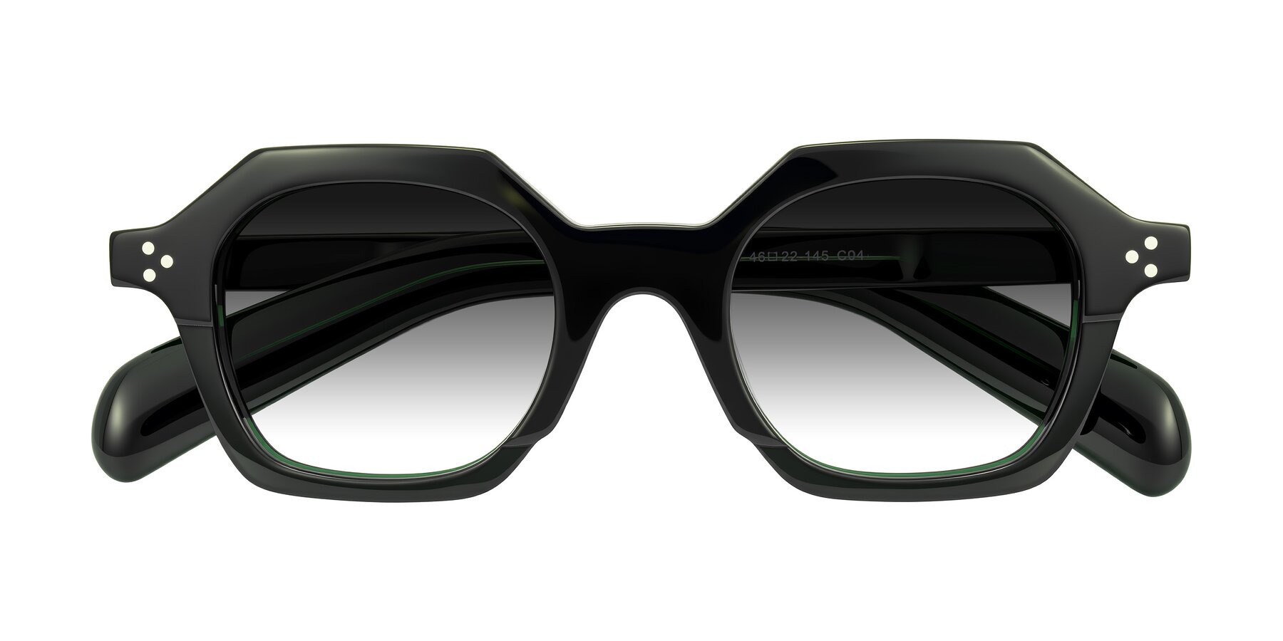 Folded Front of Antrim in Dark Black Green with Gray Gradient Lenses