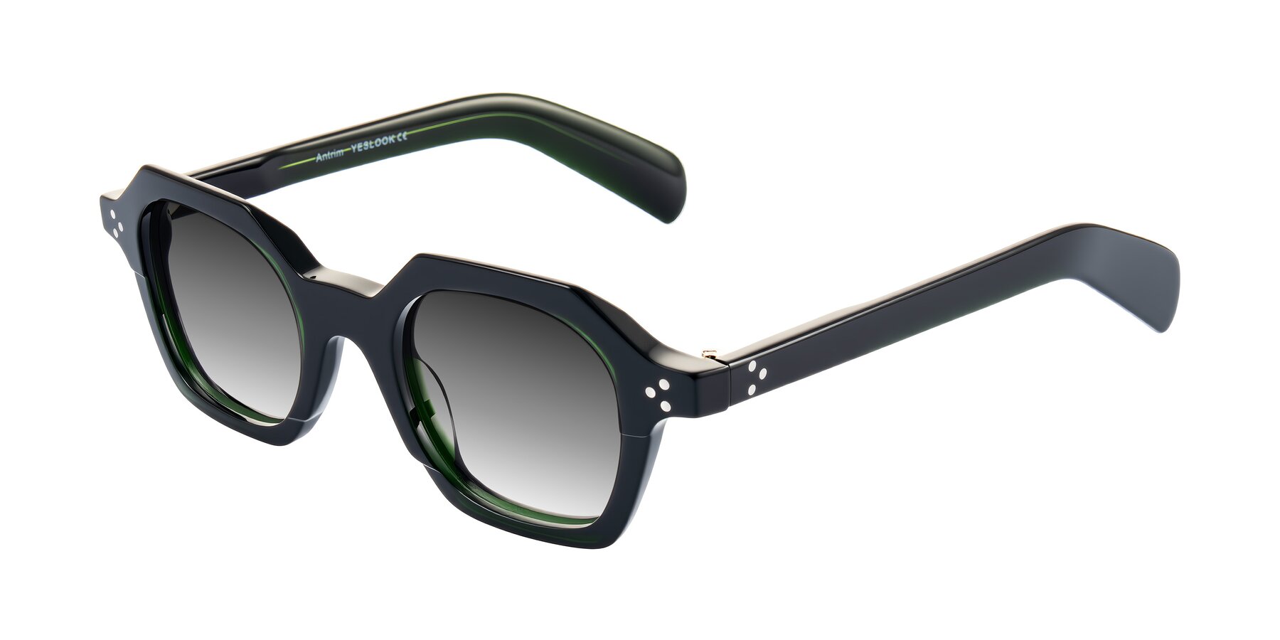 Angle of Antrim in Dark Black Green with Gray Gradient Lenses