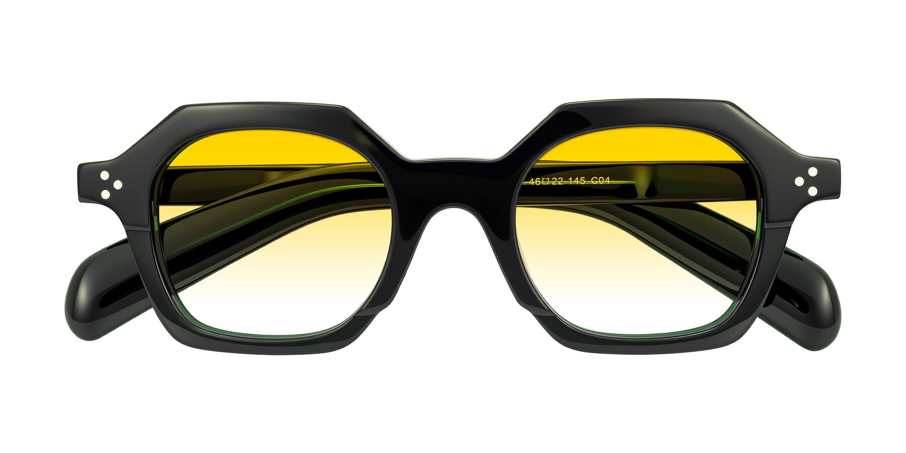 Folded Front of Antrim in Dark Black Green with Yellow Gradient Lenses
