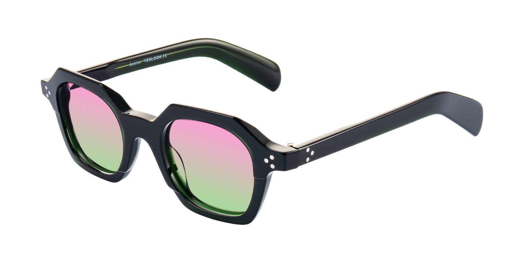 Angle of Antrim in Dark Black Green with Pink / Green Gradient Lenses