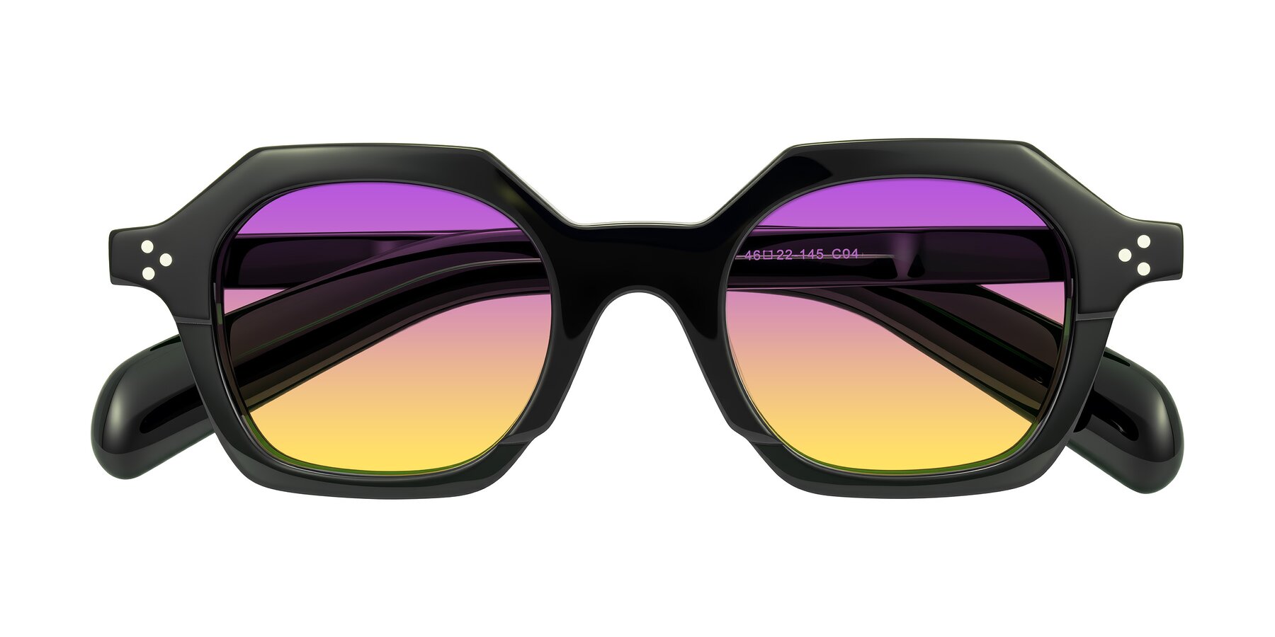 Folded Front of Antrim in Dark Black Green with Purple / Yellow Gradient Lenses