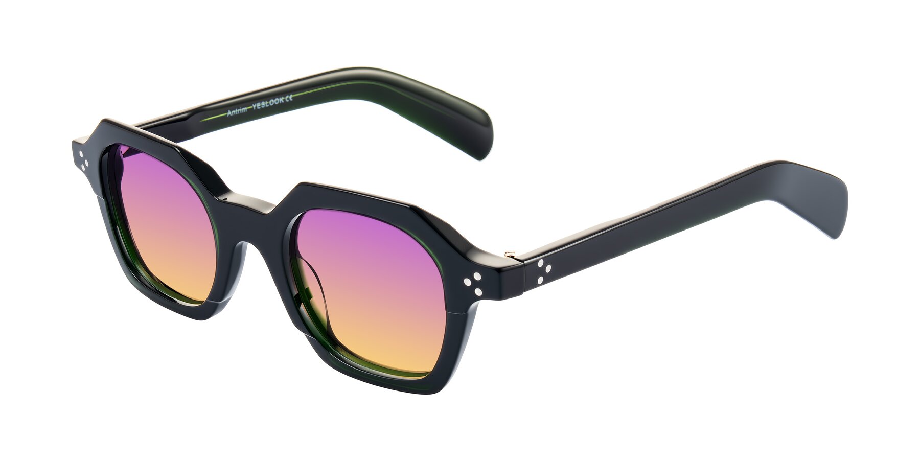 Angle of Antrim in Dark Black Green with Purple / Yellow Gradient Lenses