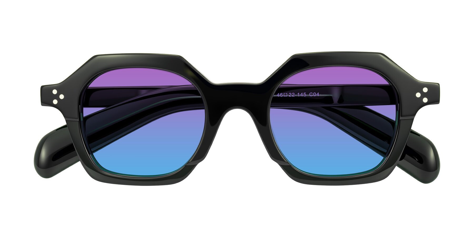 Folded Front of Antrim in Dark Black Green with Purple / Blue Gradient Lenses