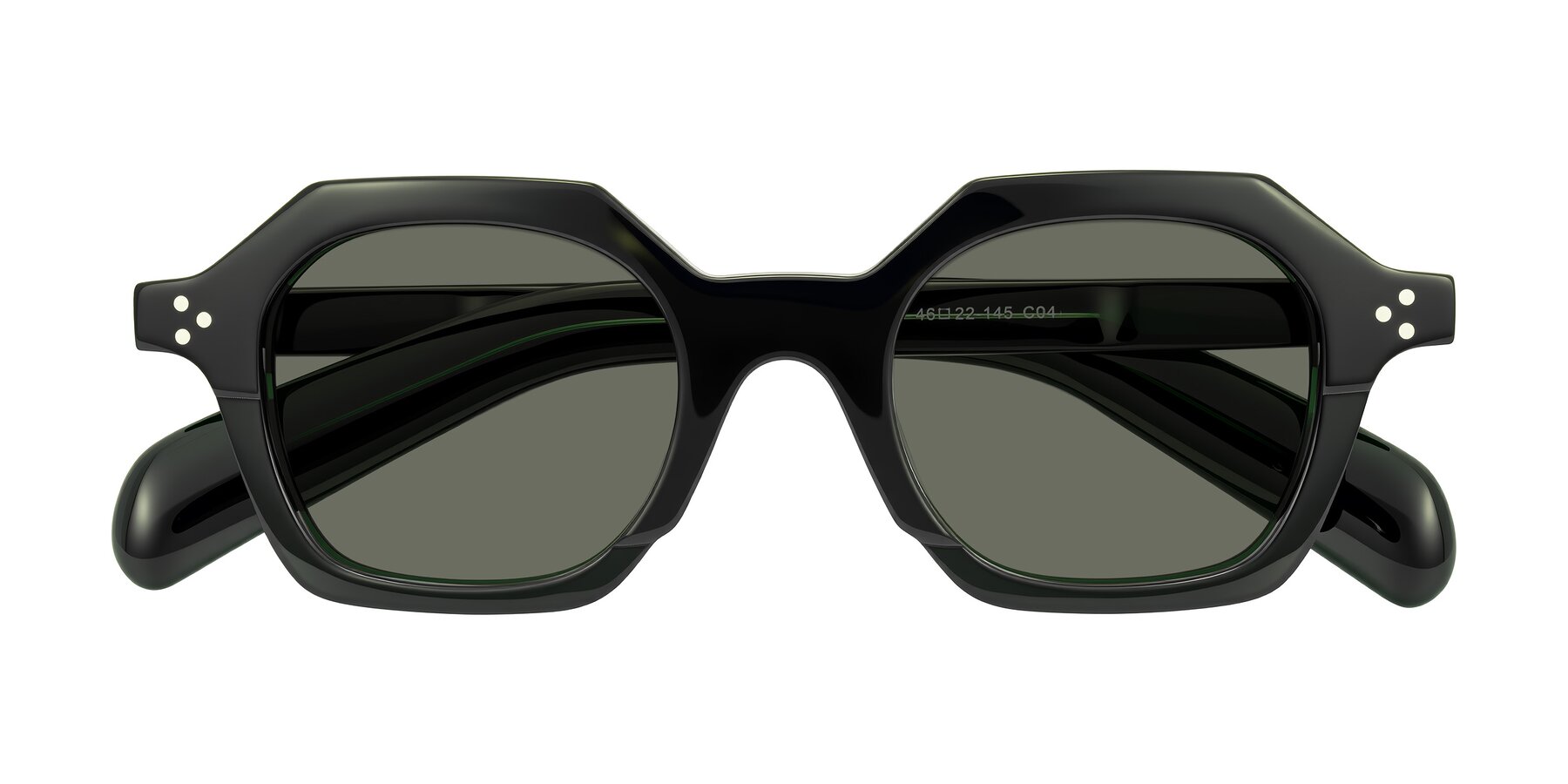 Folded Front of Antrim in Dark Black Green with Gray Polarized Lenses