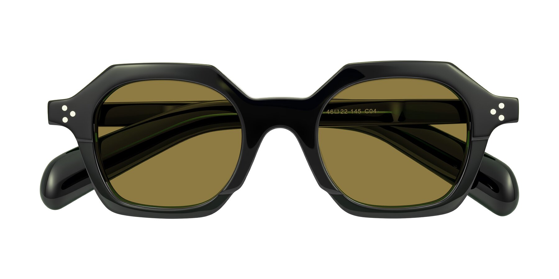 Folded Front of Antrim in Dark Black Green with Brown Polarized Lenses