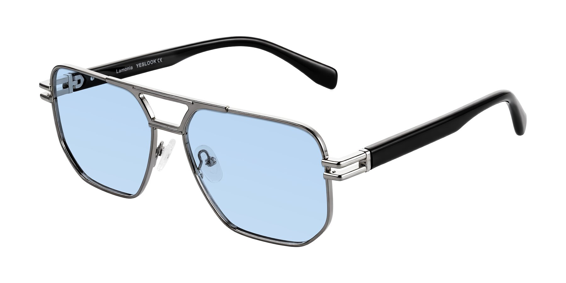 Angle of Lamonia in Gunmetal/Black with Light Blue Tinted Lenses