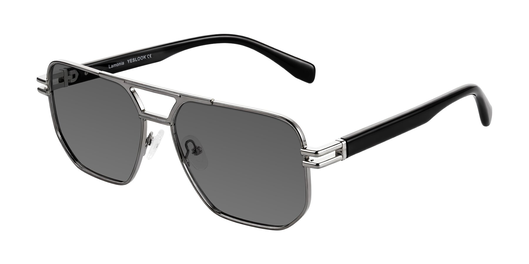 Angle of Lamonia in Gunmetal/Black with Medium Gray Tinted Lenses