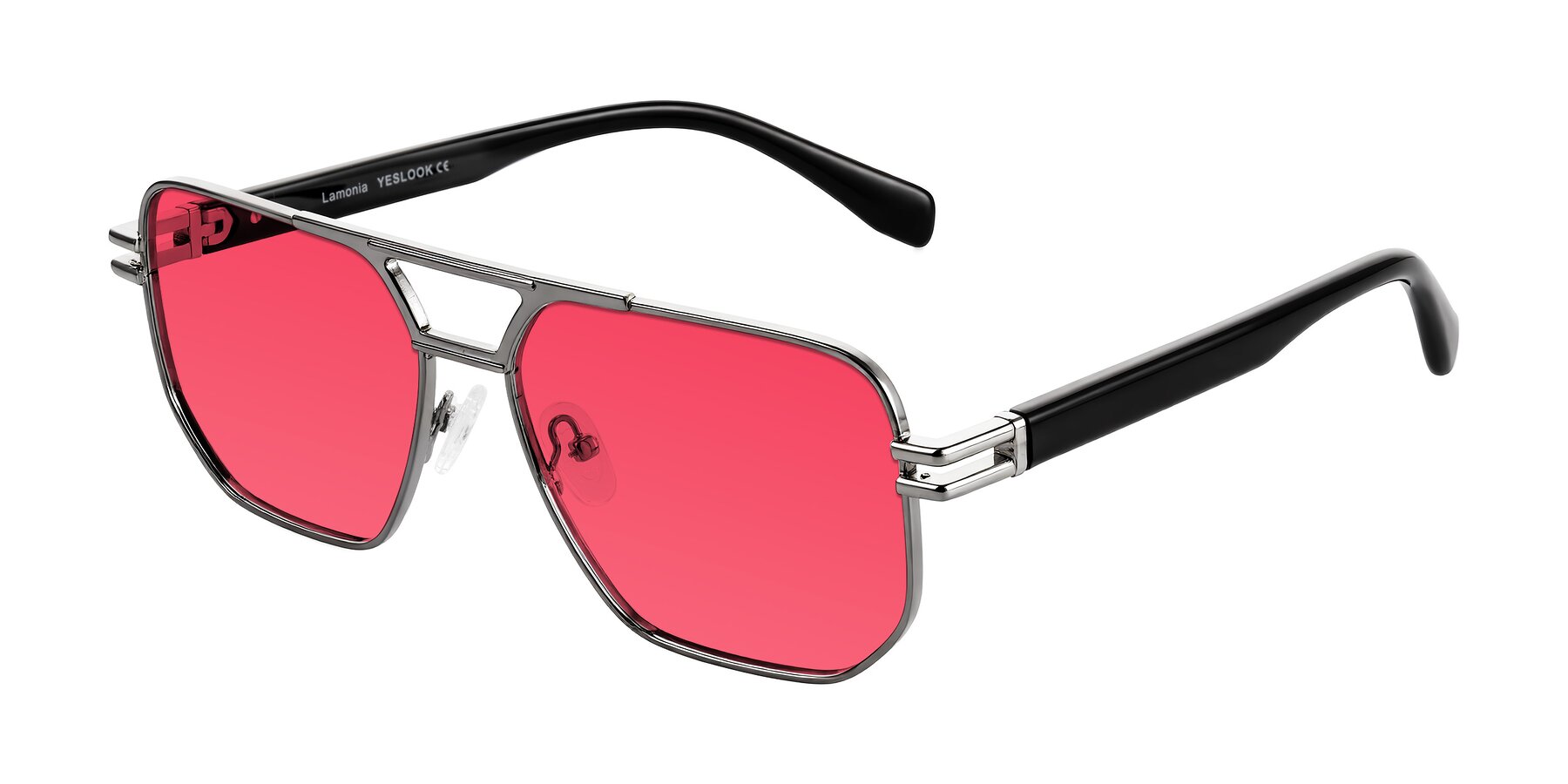 Angle of Lamonia in Gunmetal/Black with Red Tinted Lenses