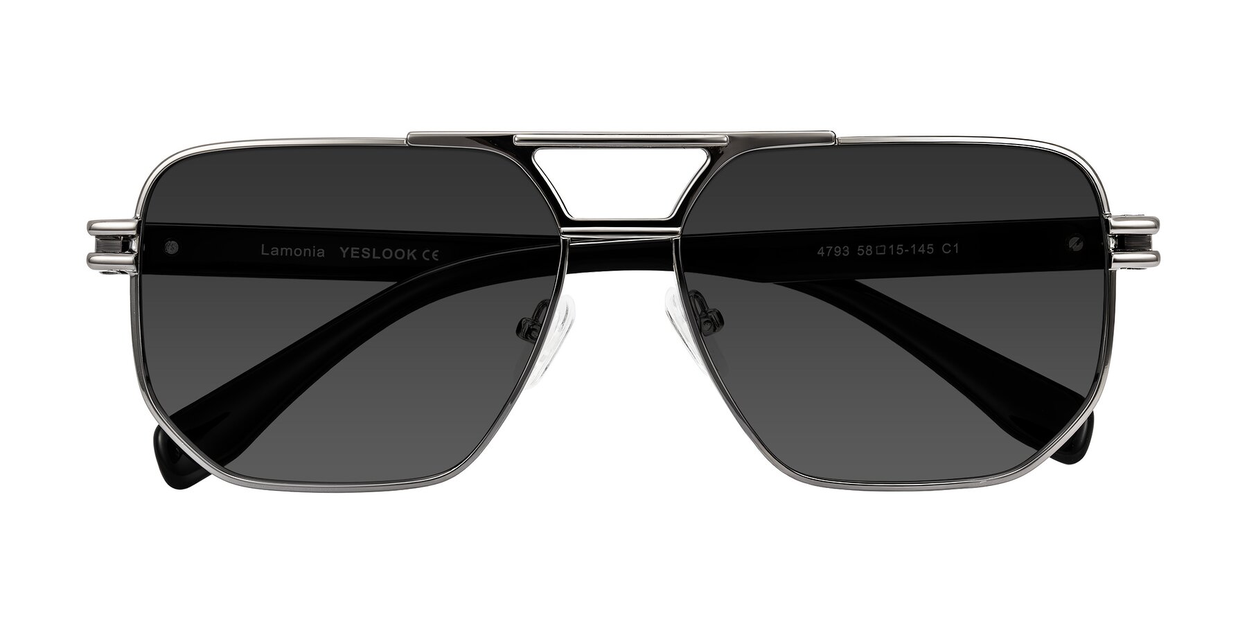 Folded Front of Lamonia in Gunmetal/Black with Gray Tinted Lenses