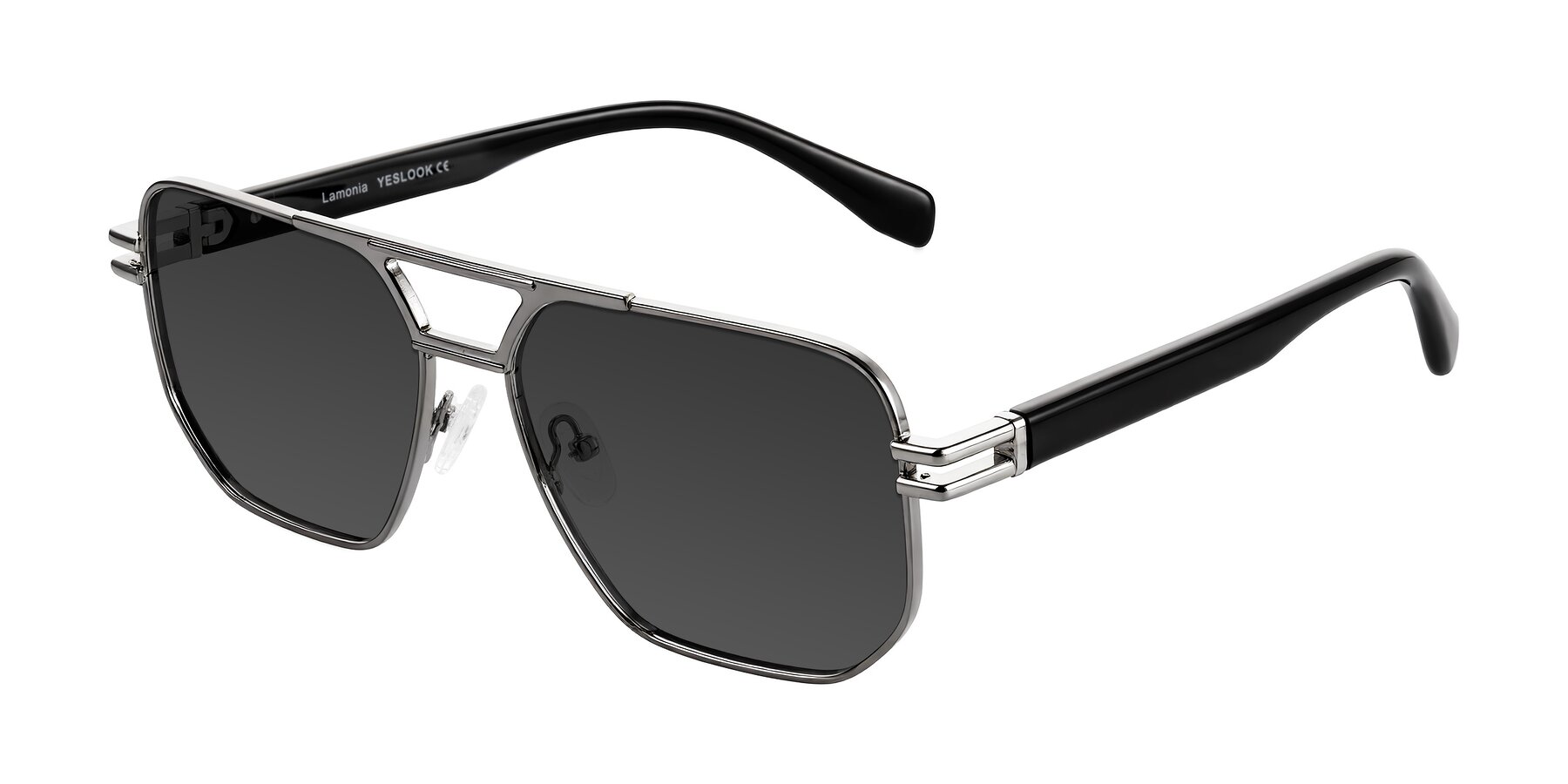 Angle of Lamonia in Gunmetal/Black with Gray Tinted Lenses