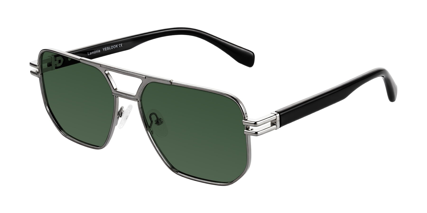 Angle of Lamonia in Gunmetal/Black with Green Tinted Lenses