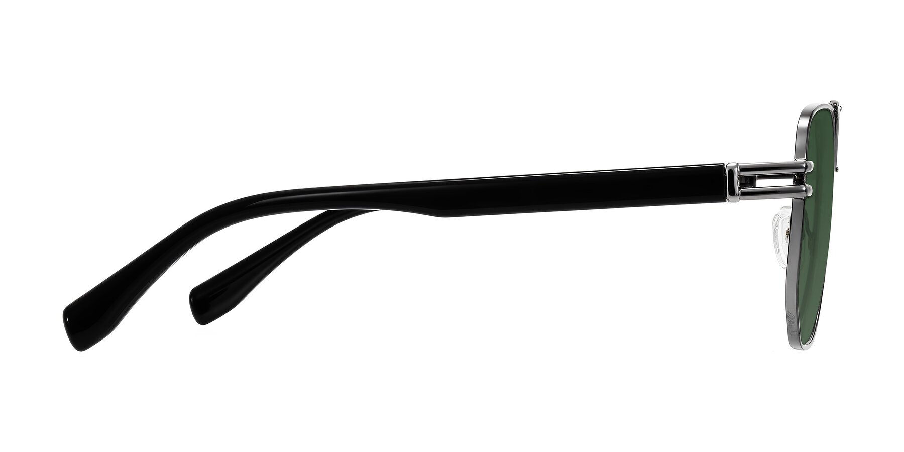 Side of Lamonia in Gunmetal/Black with Green Tinted Lenses