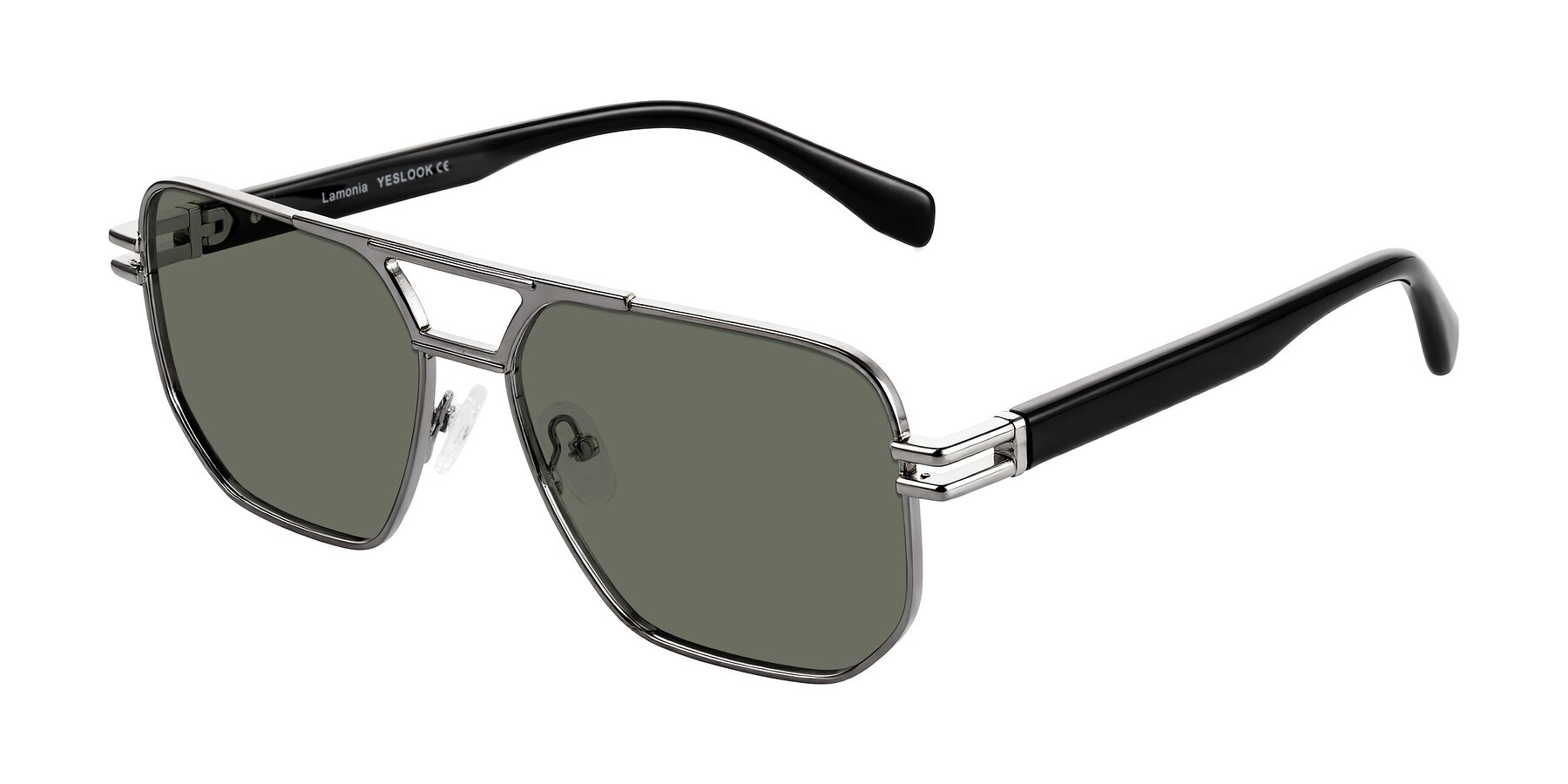 Angle of Lamonia in Gunmetal/Black with Gray Polarized Lenses