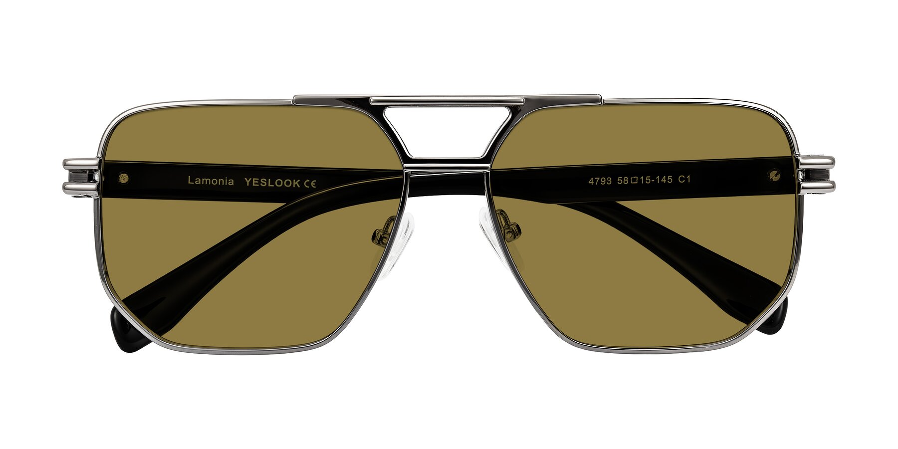 Folded Front of Lamonia in Gunmetal/Black with Brown Polarized Lenses