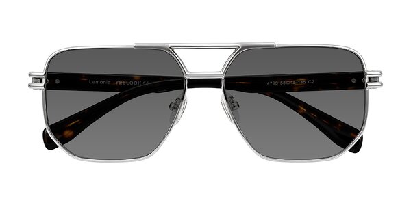 Front of Lamonia in Silver/Tortoise