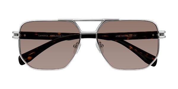 Front of Lamonia in Silver/Tortoise