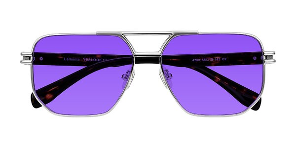 Front of Lamonia in Silver/Tortoise