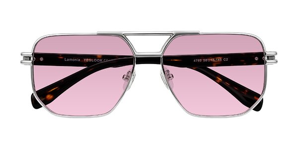 Front of Lamonia in Silver/Tortoise