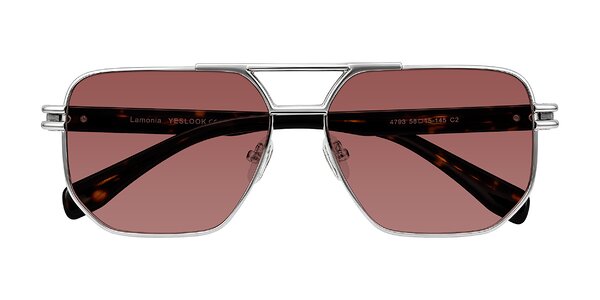 Front of Lamonia in Silver/Tortoise