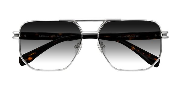 Front of Lamonia in Silver/Tortoise