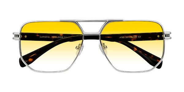 Front of Lamonia in Silver/Tortoise