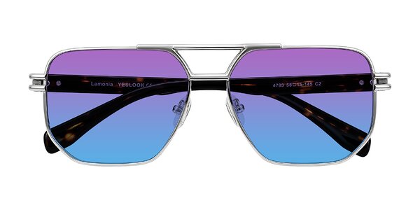 Front of Lamonia in Silver/Tortoise