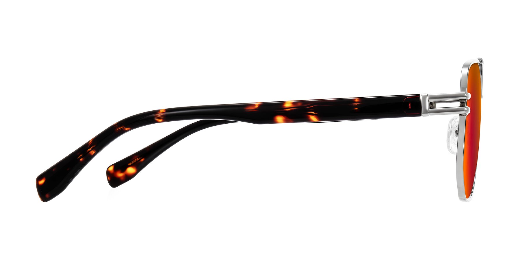 Side of Lamonia in Silver/Tortoise with Red Gold Mirrored Lenses