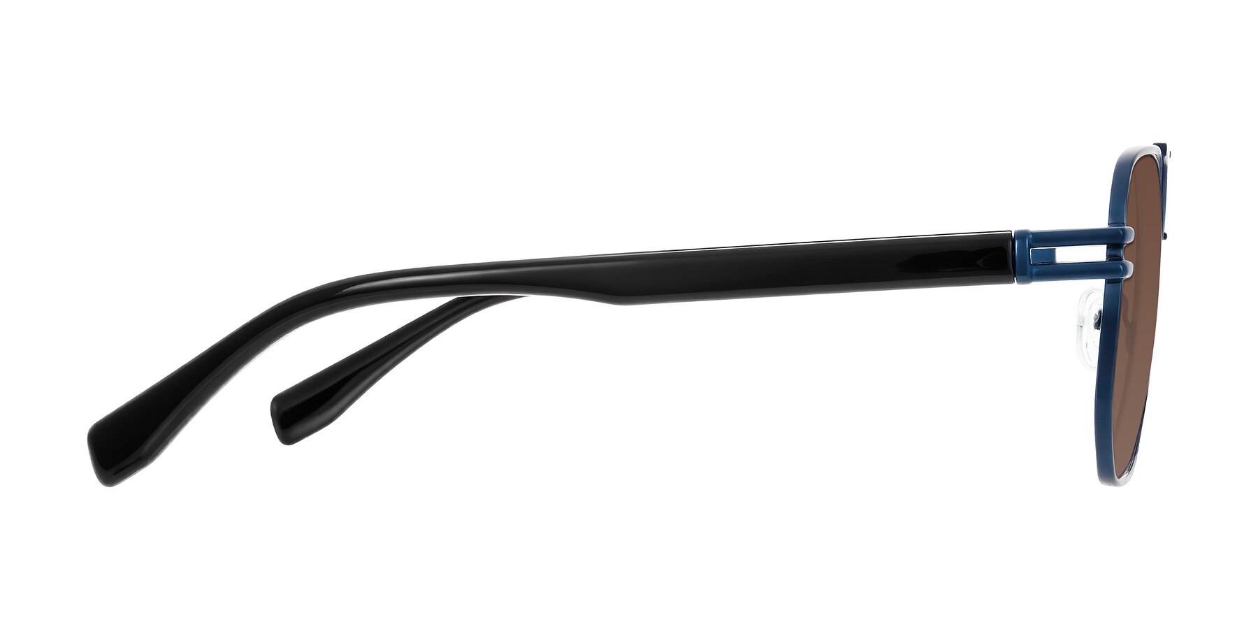 Side of Lamonia in Matte Blue/Black with Brown Tinted Lenses