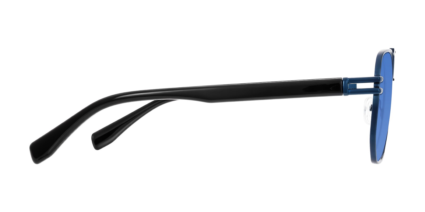 Side of Lamonia in Matte Blue/Black with Blue Tinted Lenses