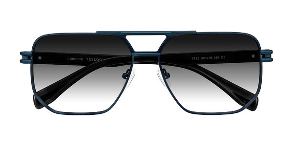 Front of Lamonia in Matte Blue/Black