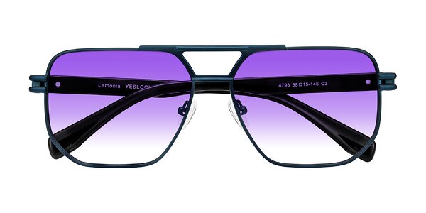 Front of Lamonia in Matte Blue/Black