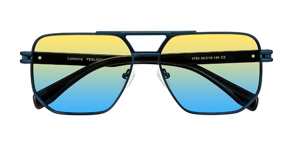 Front of Lamonia in Matte Blue/Black