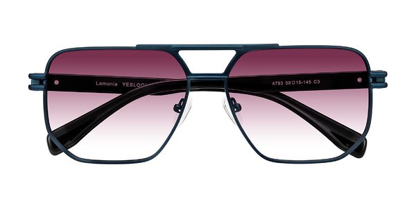 Front of Lamonia in Matte Blue/Black