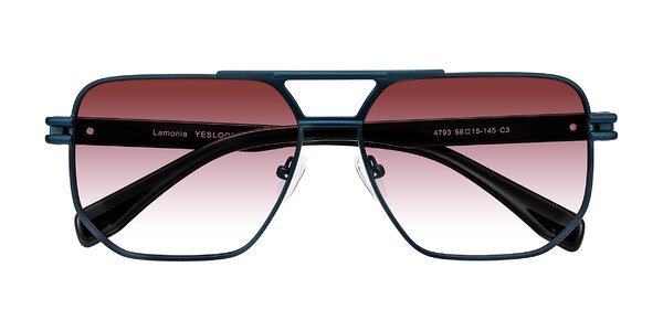 Front of Lamonia in Matte Blue/Black